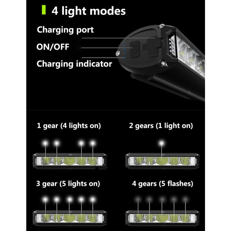 Langlebiges Fahrradlicht LED 5200 Lumen USB-Ladung wasserdichte Taschenlampe MTB Zubehör Aluminiumlegierung