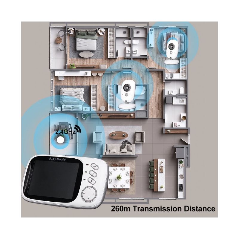 VB603 Video Baby Monitor 2.4G Übertragung Zwei-Wege-Audio Infrarot-Nachtsicht für Säuglingssicherheit