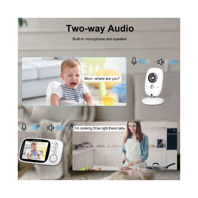 VB603 Video Baby Monitor 2.4G Übertragung Zwei-Wege-Audio Infrarot-Nachtsicht für Säuglingssicherheit