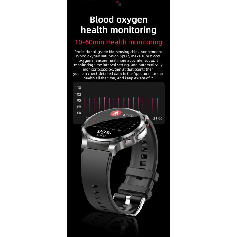 W11 Smartwatch Gesundheit | EKG, Blutzucker, Herzfrequenz, Körpertemperatur | Fitness Tracker für Android iOS