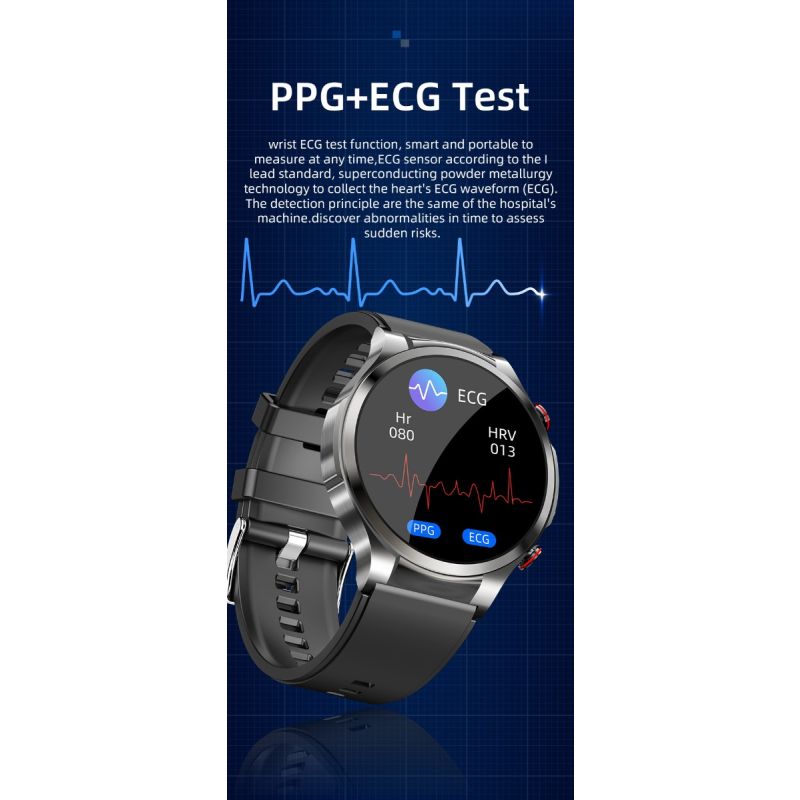 W11 Smartwatch Gesundheit | EKG, Blutzucker, Herzfrequenz, Körpertemperatur | Fitness Tracker für Android iOS