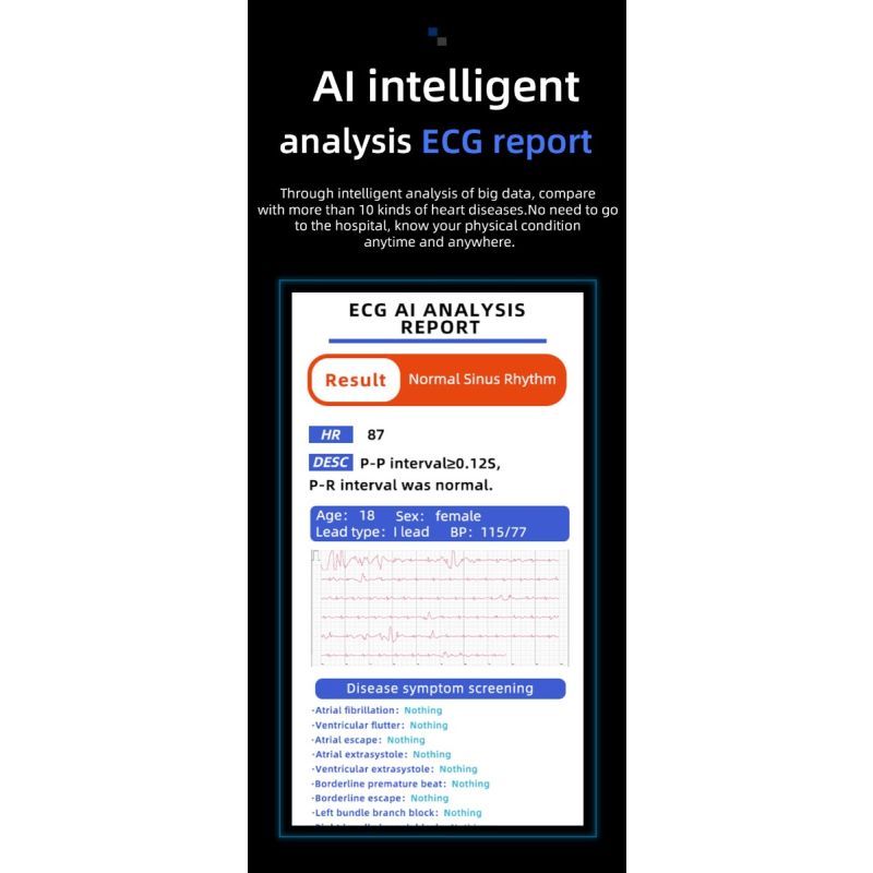 W11 Smartwatch Gesundheit | EKG, Blutzucker, Herzfrequenz, Körpertemperatur | Fitness Tracker für Android iOS