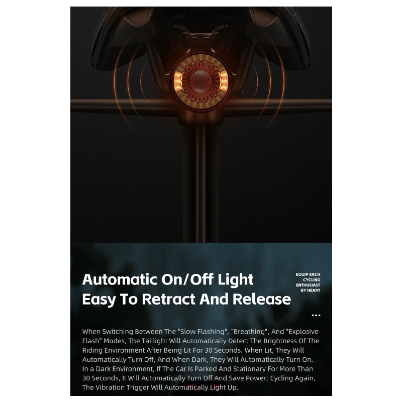 Vielseitiges Fahrrad Rücklicht LED Fahrradlicht mit kabelloser Fernbedienung Intelligentes Bremslicht
