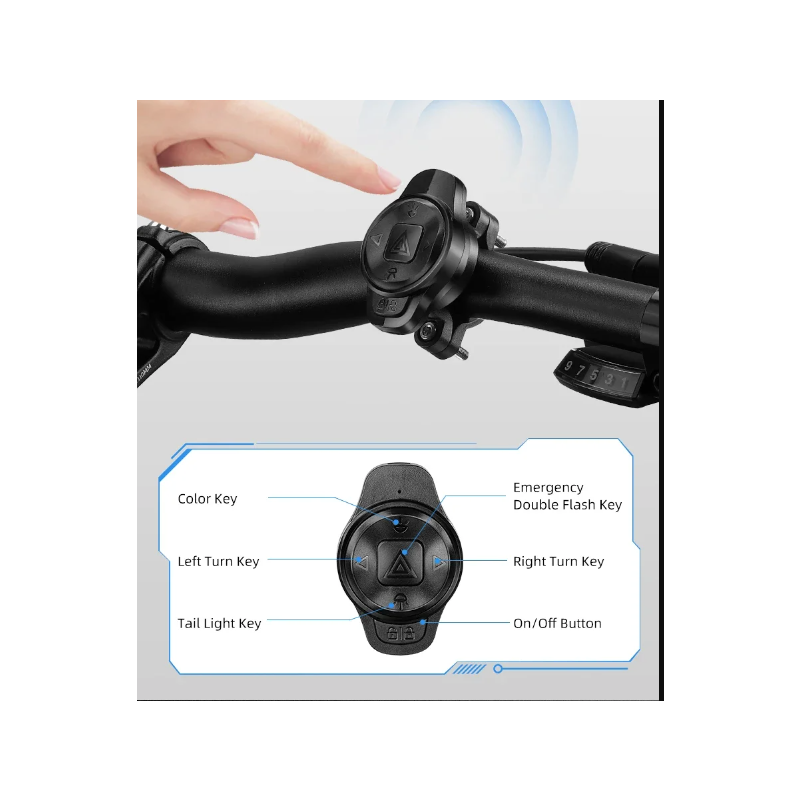 Vielseitiges Fahrrad Rücklicht LED Fahrradlicht mit kabelloser Fernbedienung Intelligentes Bremslicht