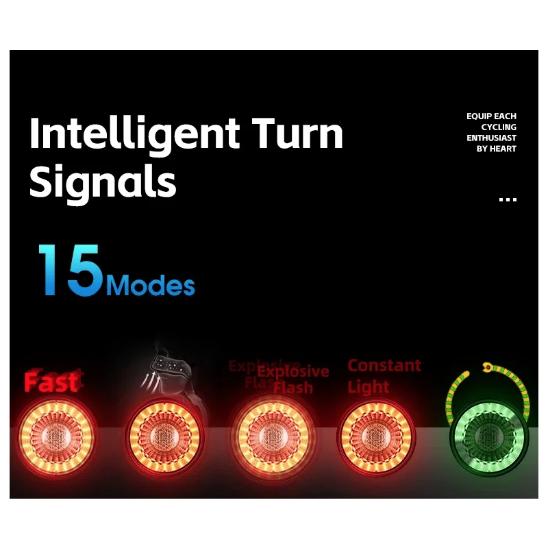 Vielseitiges Fahrrad Rücklicht LED Fahrradlicht mit kabelloser Fernbedienung Intelligentes Bremslicht