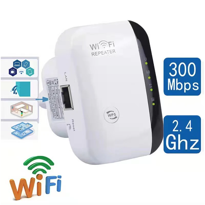 WLAN Repeater 300 Mbit/s Signalverstärker für HD Streaming, Smart TV, Schlafzimmer – Einfach, stabil, schnelles WLAN