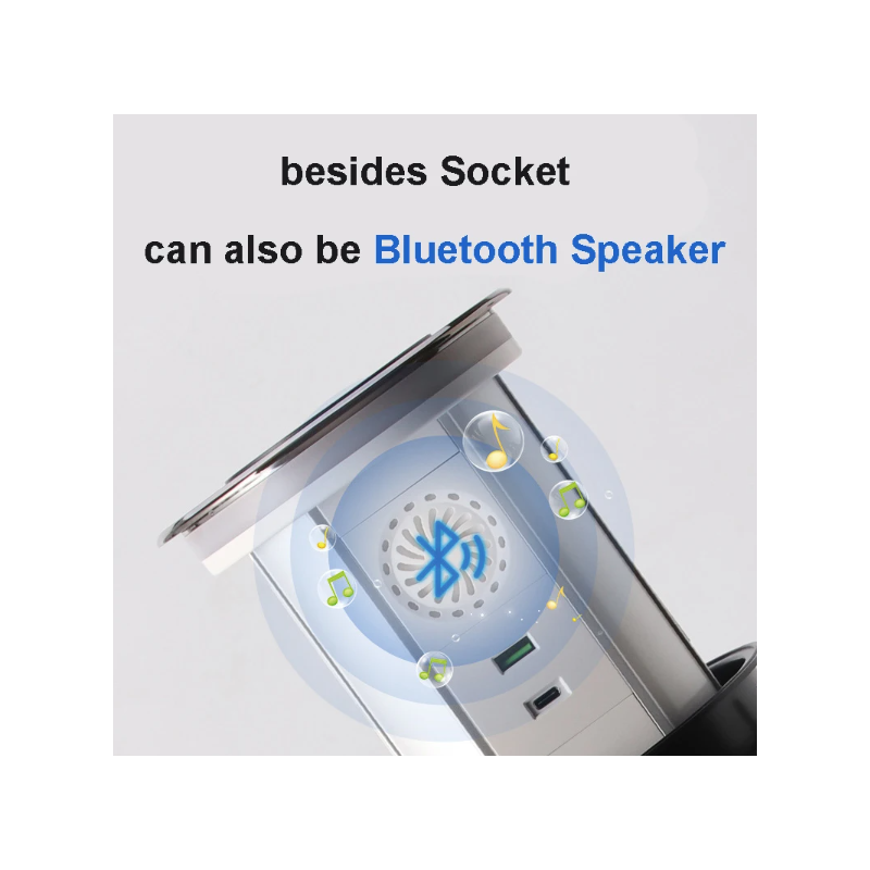 VENSTPOW Elektrische Hebesteckdosen mit kabellosem USB-Laden Elegante Tischsteckdose EU-Standard Steckdose