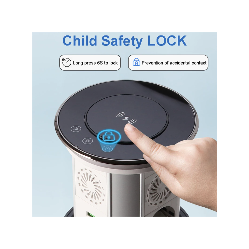 VENSTPOW Elektrische Hebesteckdosen mit kabellosem USB-Laden Elegante Tischsteckdose EU-Standard Steckdose