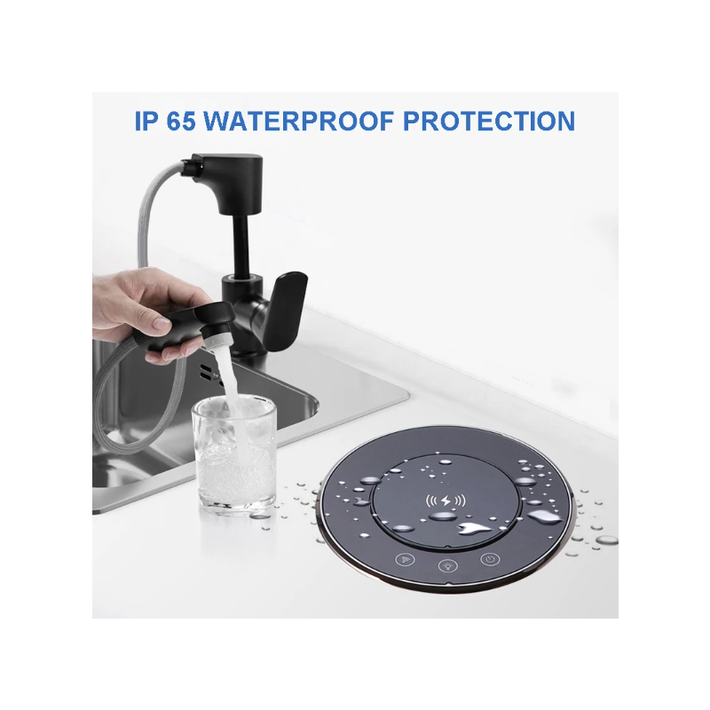 VENSTPOW Elektrische Hebesteckdosen mit kabellosem USB-Laden Elegante Tischsteckdose EU-Standard Steckdose