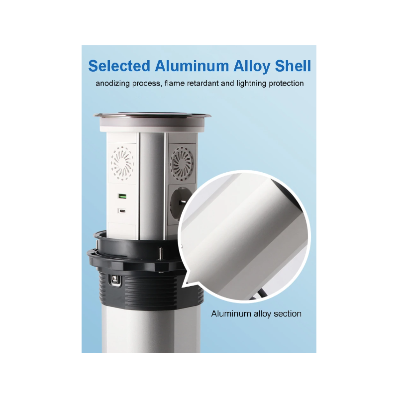 VENSTPOW Elektrische Hebesteckdosen mit kabellosem USB-Laden Elegante Tischsteckdose EU-Standard Steckdose