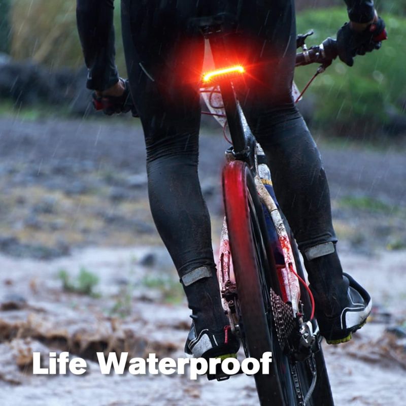 Meilan X5 Intelligentes Fahrrad Rücklicht mit automatischem Bremslicht, Blinker & Fernbedienung. USB aufladbar.