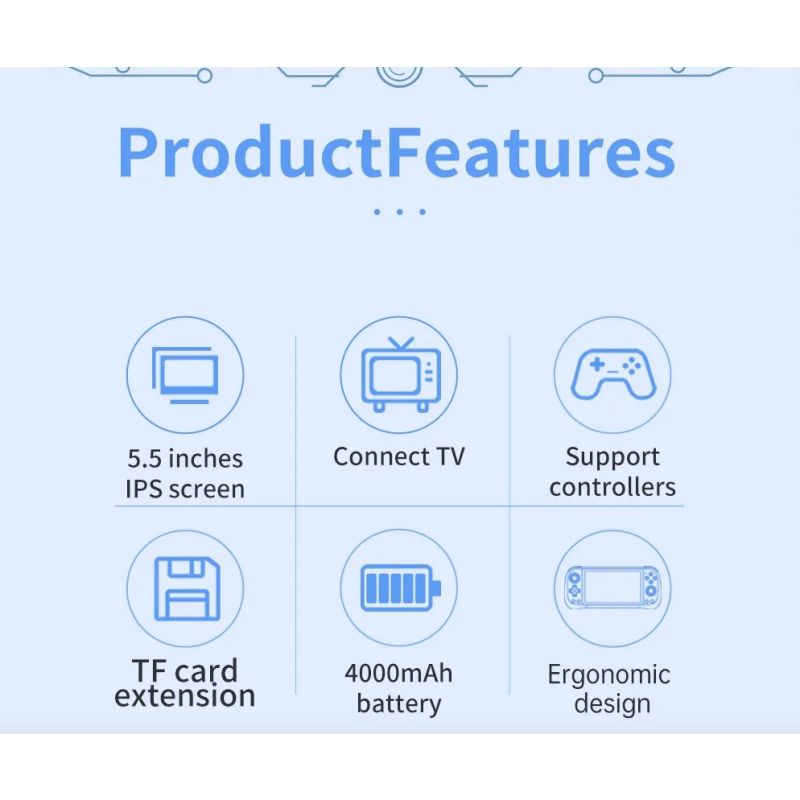 Entdecken Sie die POWKIDDY X55 Retro-Gaming Handheld-Spielkonsole mit 5.5 Zoll Bildschirm und RK3566 Prozessor