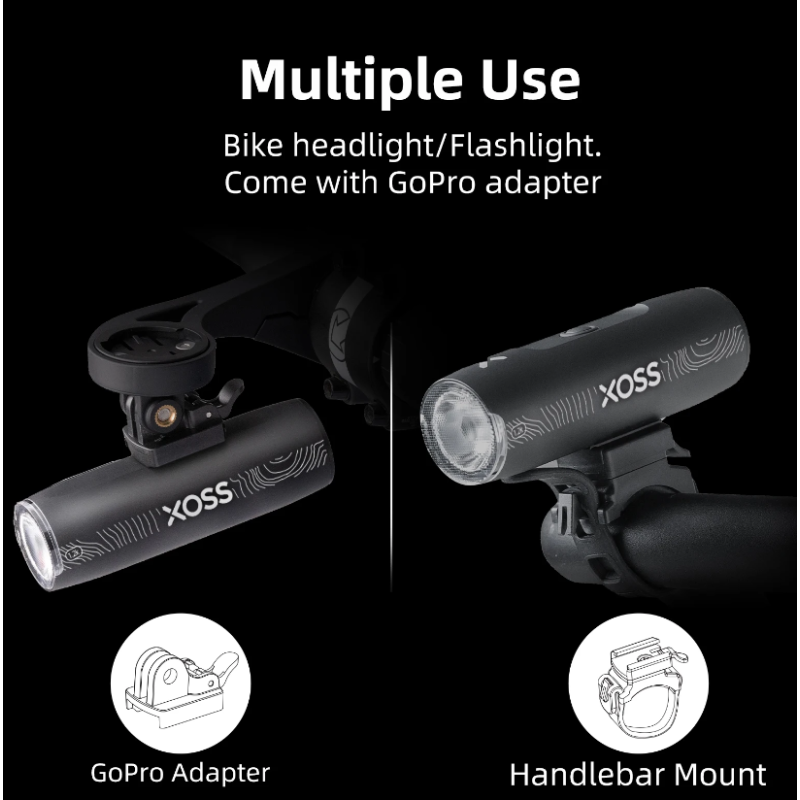 XOSS XL-1200 Fahrradlampe 1200 Lumen Fahrradzubehör wasserdicht Type-C Aufladung für sicheres Nachtradfahren