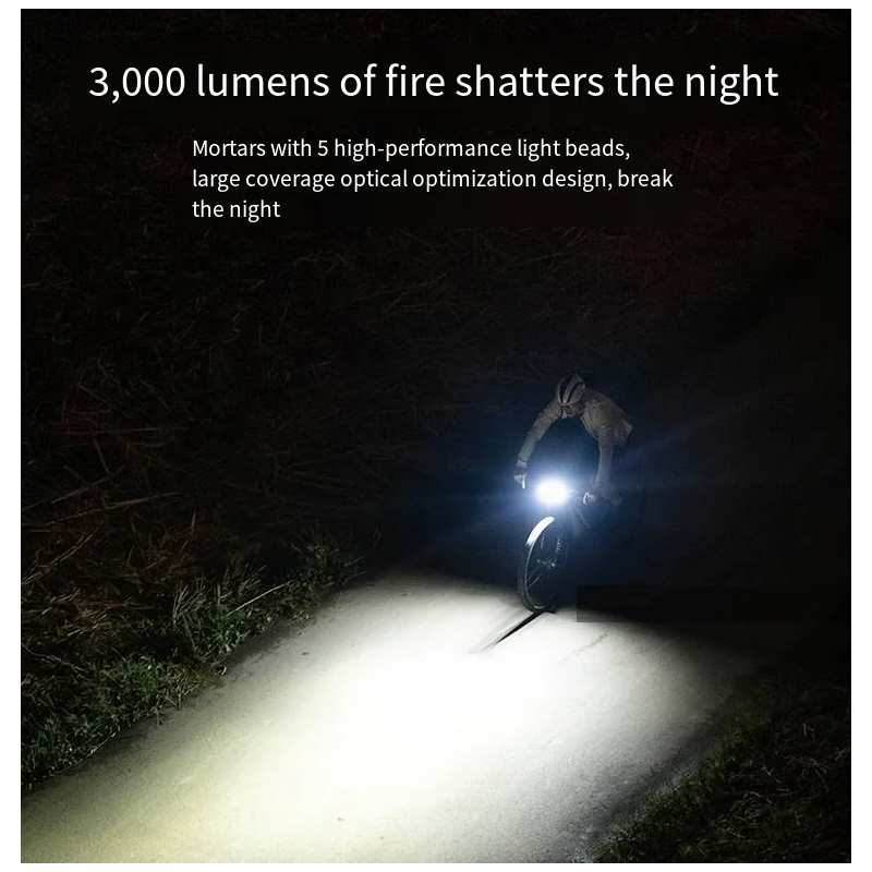 XOSS XL3000 Fahrradlicht mit 3000 Lumen wiederaufladbar wasserdicht 10 Modi für sicheres Outdoor-Radfahren