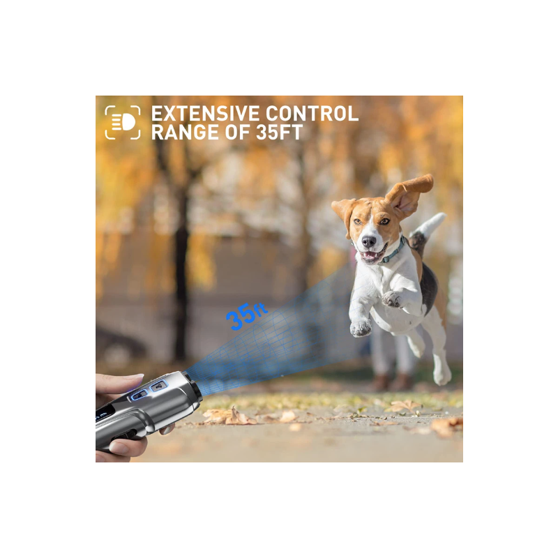 Tragbares Ultraschall-Hundeabwehrgerät mit LED Taschenlampe Bellkontrolle und sanfte Verhaltensänderung