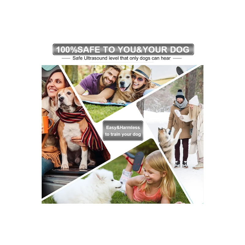Tragbares Ultraschall-Hundeabwehrgerät mit LED Taschenlampe Bellkontrolle und sanfte Verhaltensänderung
