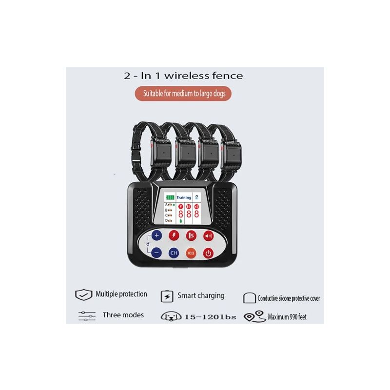 Pet Drahtloser Elektronischer Zaun mit Farbbildschirm Hundetrainer Sicheres Hundetraining Gerät für Haustiere