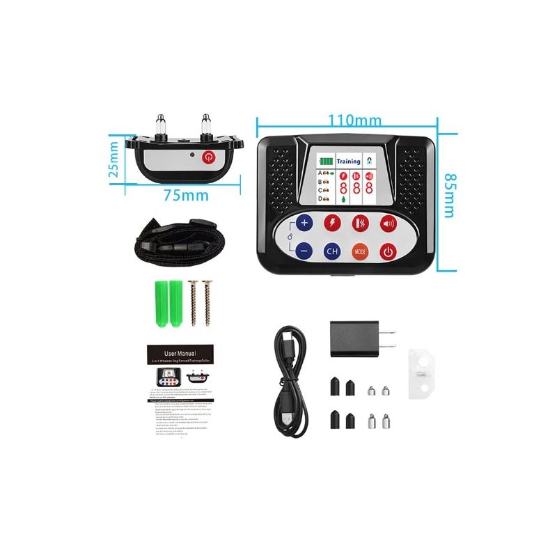 Pet Drahtloser Elektronischer Zaun mit Farbbildschirm Hundetrainer Sicheres Hundetraining Gerät für Haustiere