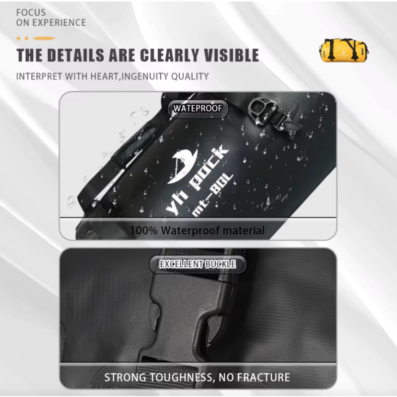 Motorradtasche Wasserdicht 40L/80L Fahrrad-Gepäckträgertasche MTB Hecktasche Satteltasche Rollverschluss 500D PVC