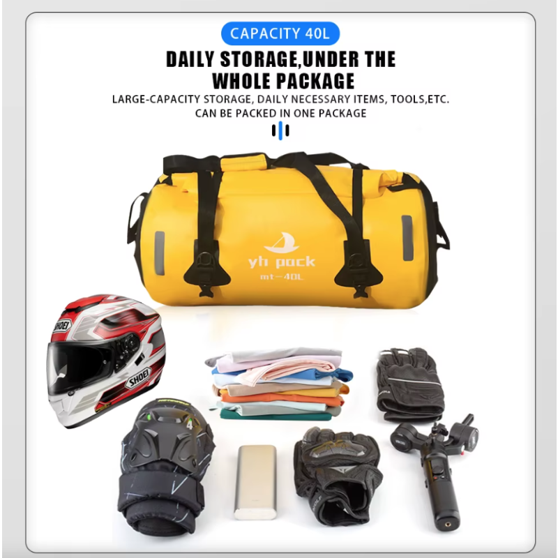 Motorradtasche Wasserdicht 40L/80L Fahrrad-Gepäckträgertasche MTB Hecktasche Satteltasche Rollverschluss 500D PVC