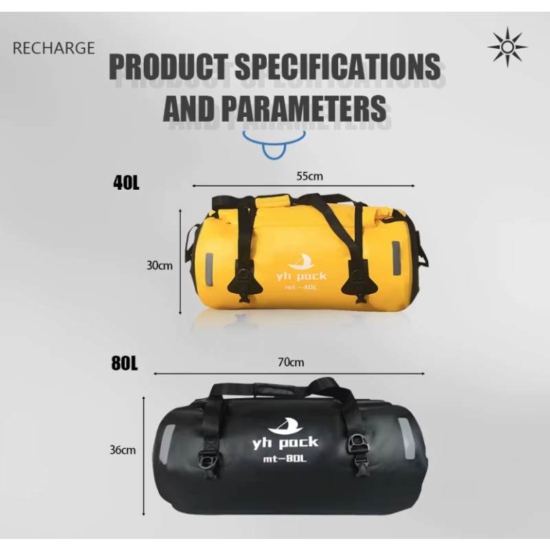 Motorradtasche Wasserdicht 40L/80L Fahrrad-Gepäckträgertasche MTB Hecktasche Satteltasche Rollverschluss 500D PVC