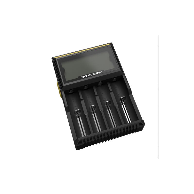Nitecore D4 Digicharger intelligentes Laden LCD-Anzeige kompatibel mit Li-Ion 18650 14500 Ni-MH Batterien