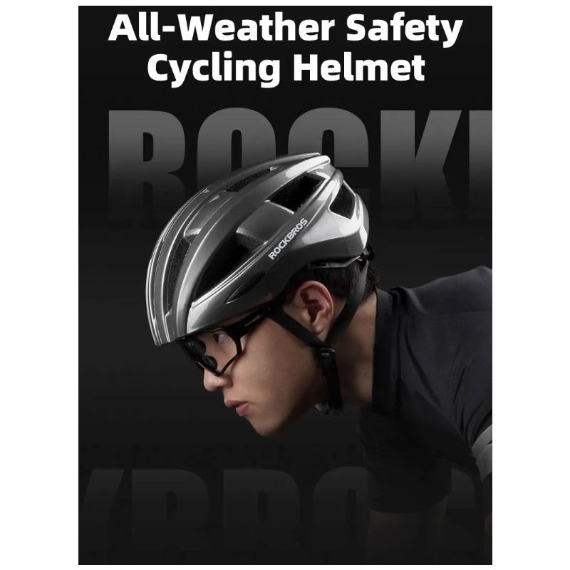 ROCKBROS Fahrradhelm mit LED Rücklicht wiederaufladbar ultraleicht MTB Rennradhelm für optimale Sichtbarkeit