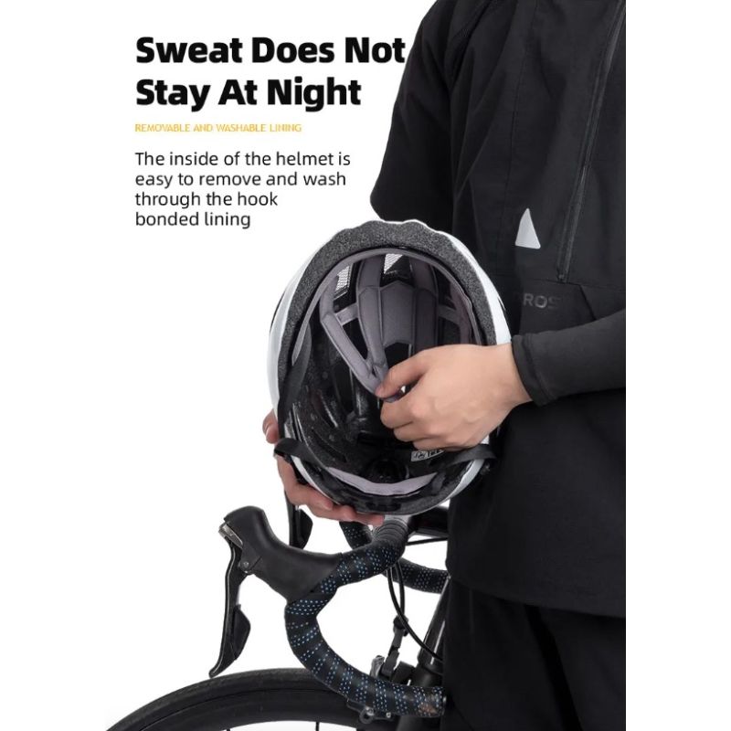 ROCKBROS Fahrradhelm mit LED Rücklicht wiederaufladbar ultraleicht MTB Rennradhelm für optimale Sichtbarkeit