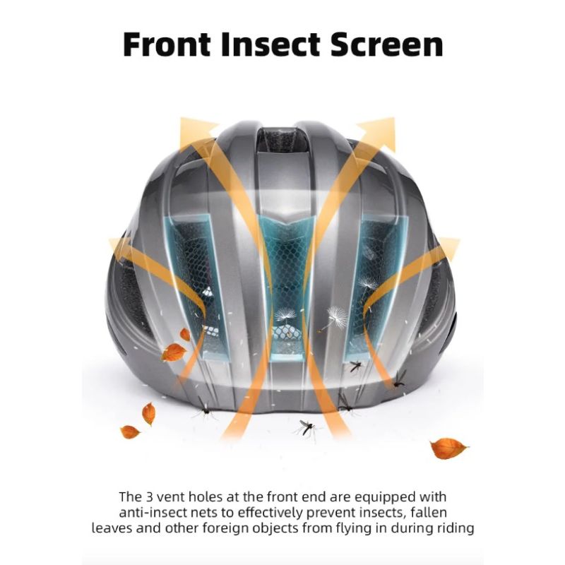 ROCKBROS Fahrradhelm mit LED Rücklicht wiederaufladbar ultraleicht MTB Rennradhelm für optimale Sichtbarkeit