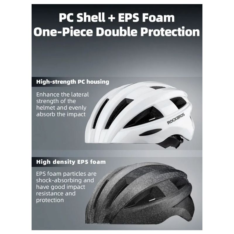 ROCKBROS Fahrradhelm mit LED Rücklicht wiederaufladbar ultraleicht MTB Rennradhelm für optimale Sichtbarkeit
