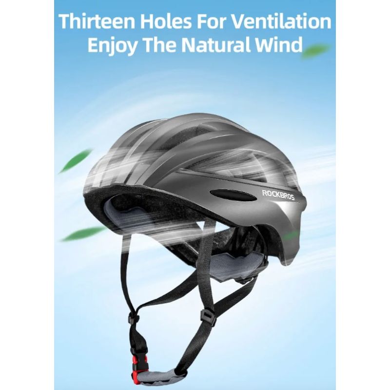 ROCKBROS Fahrradhelm mit LED Rücklicht wiederaufladbar ultraleicht MTB Rennradhelm für optimale Sichtbarkeit