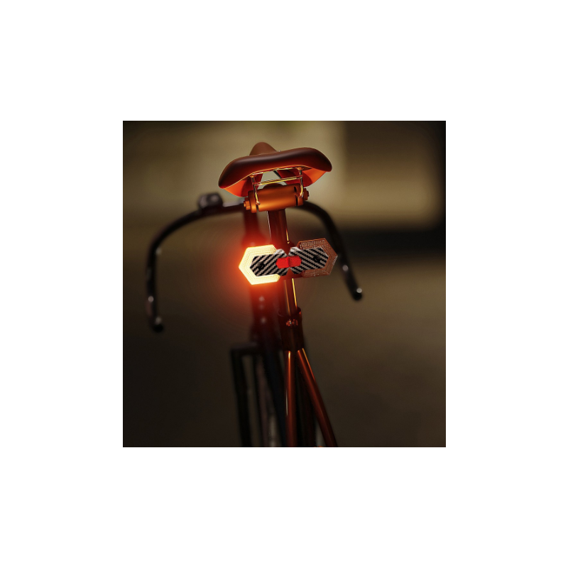 CarryBright Carbon Fahrradblinker Set 4-tlg. USB aufladbar mit kabelloser Fernbedienung, helle LED Front/Rücklicht für E-Bike, wasserdicht