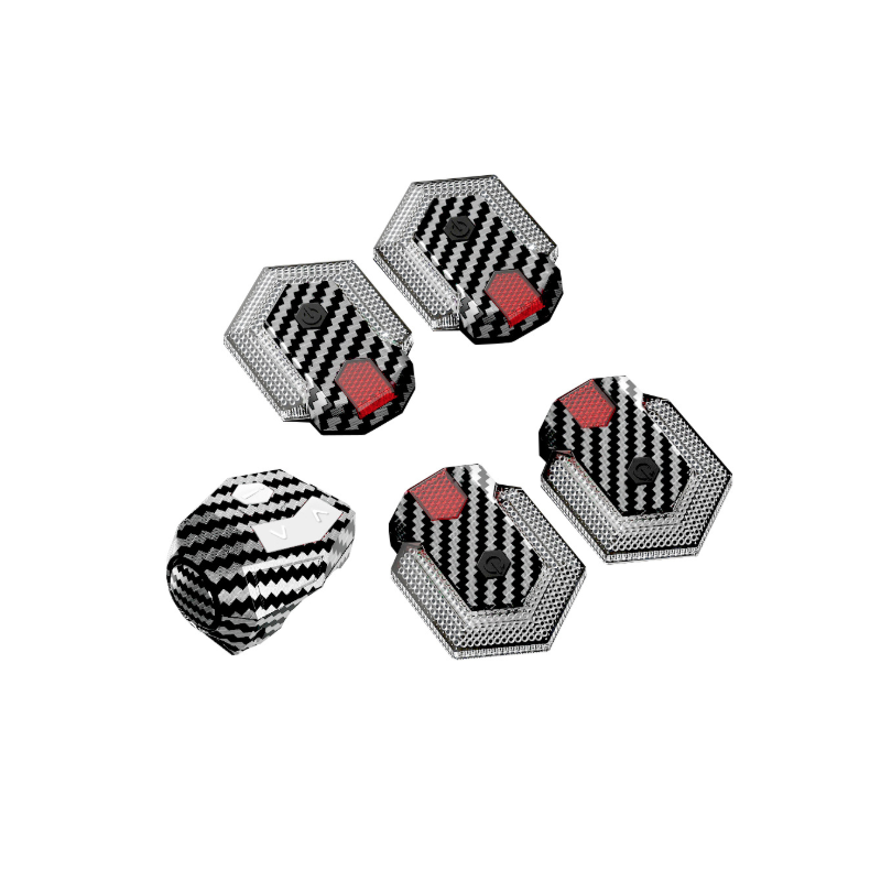 CarryBright Carbon Fahrradblinker Set 4-tlg. USB aufladbar mit kabelloser Fernbedienung, helle LED Front/Rücklicht für E-Bike, wasserdicht