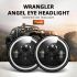 CO LIGHT 7 Zoll LED Scheinwerfer H4 DRL für Jeep Wrangler Lada Niva 4x4 Wetterfeste Runde Angel Eye Beleuchtung