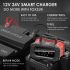 FOXSUR 20A Tragbares Autobatterieladegerät 12V 24V AGM LiFePO4 mit CPU 7-Stufige Ladefunktion Zuverlässige Leistung