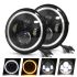CO LIGHT 7 Zoll LED Scheinwerfer H4 DRL für Jeep Wrangler Lada Niva 4x4 Wetterfeste Runde Angel Eye Beleuchtung