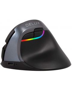 Delux M618 Mini Bluetooth 4,0 + 2,4 GHz Dual-Modus Wireless-Maus Ergonomische Wiederaufladbare Silent-Klick-Klick-Vertikalmäuse für Computer