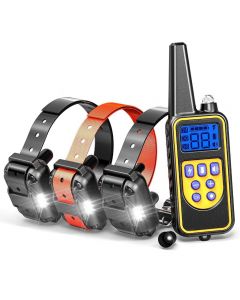 800YD Elektrische Remote-Hunde-Trainingskragen wasserdicht wiederaufladbares LCD-Display für alle Größen-Piepton-Schockschwingungsmodus