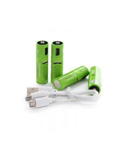 Wiederaufladbare AA-Batterien 1000mAh-Batterie mit USB-Anschlüssen Hohe Kapazität 1.2V NiMH Niedriger Selbstentladung Wiederaufladbarer Akku AA-Laden durch USB-Kabel (4-Pack + USB-Kabel)
