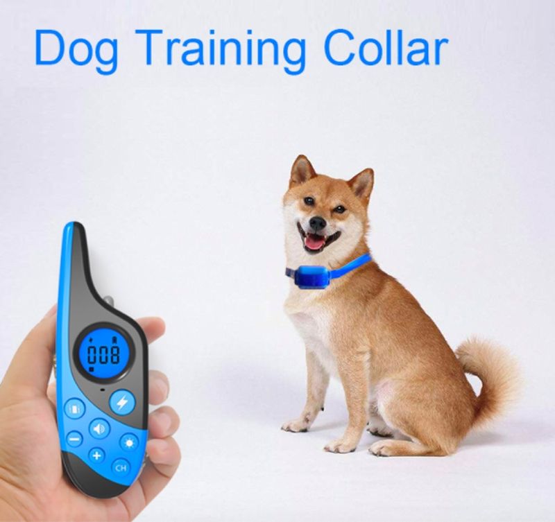 2021 Elektrisches Hundetrainingshalsband mit 500 m Fernbedienung, wasserdicht, wiederaufladbar, LCD-Display, Gehorsam