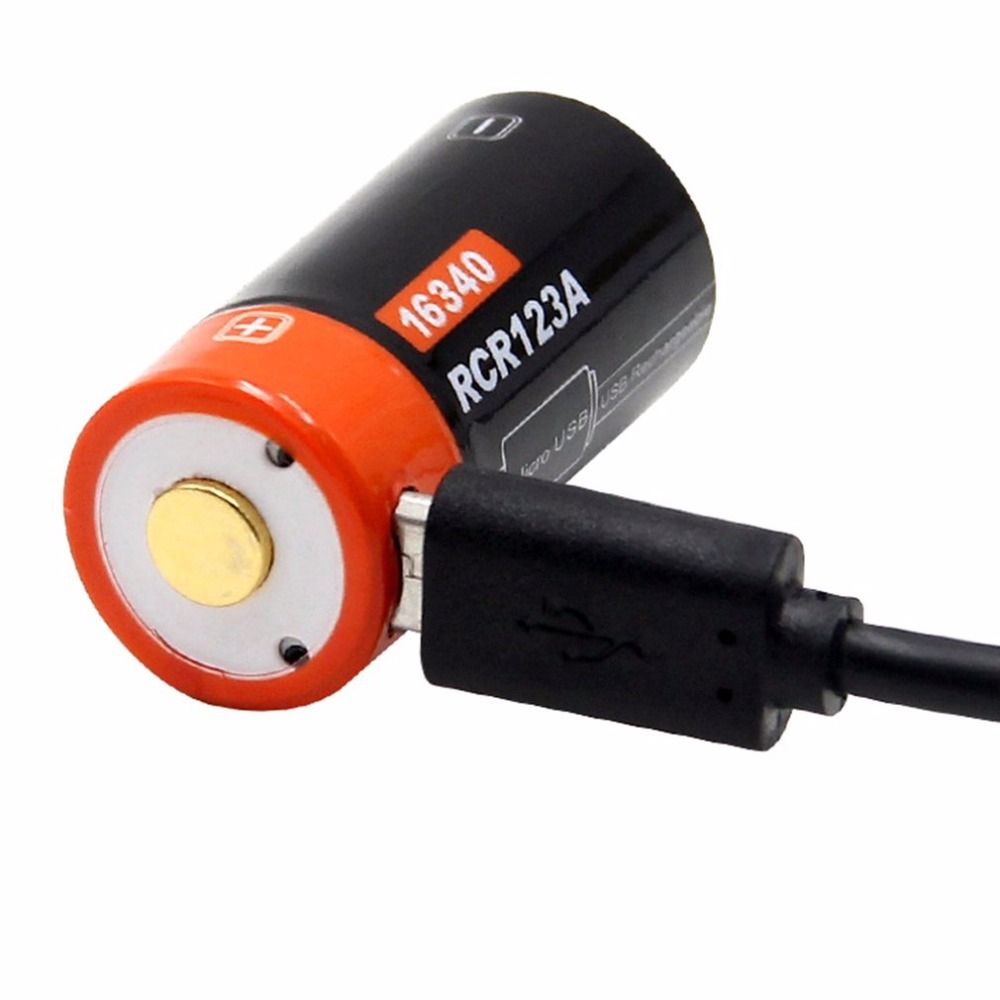 16340 650mAh 3.7V Micro-USB wiederaufladbarer Li-Ionen-Akku, umweltfreundlich und langlebig für Taschenlampen und Ausrüstung
