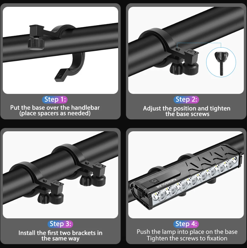 NITEBEAM Fahrradlicht 10000 Lumen ultrahelle Fahrradleuchte mit robustem Design für MTB und Straßenradfahren