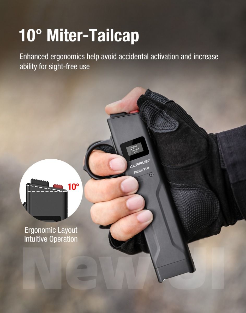 Klarus X1 Ultradünne EDC Taschenlampe, 4200LM taktische Taschenlampe mit USB-C, Luminus SST-70 LED