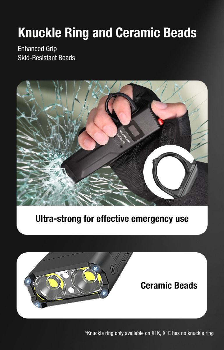 Klarus X1 Ultradünne EDC Taschenlampe, 4200LM taktische Taschenlampe mit USB-C, Luminus SST-70 LED