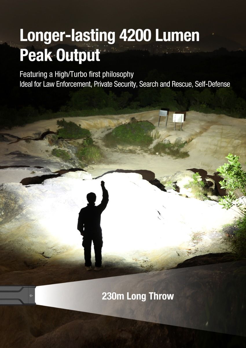 Klarus X1 Ultradünne EDC Taschenlampe, 4200LM taktische Taschenlampe mit USB-C, Luminus SST-70 LED