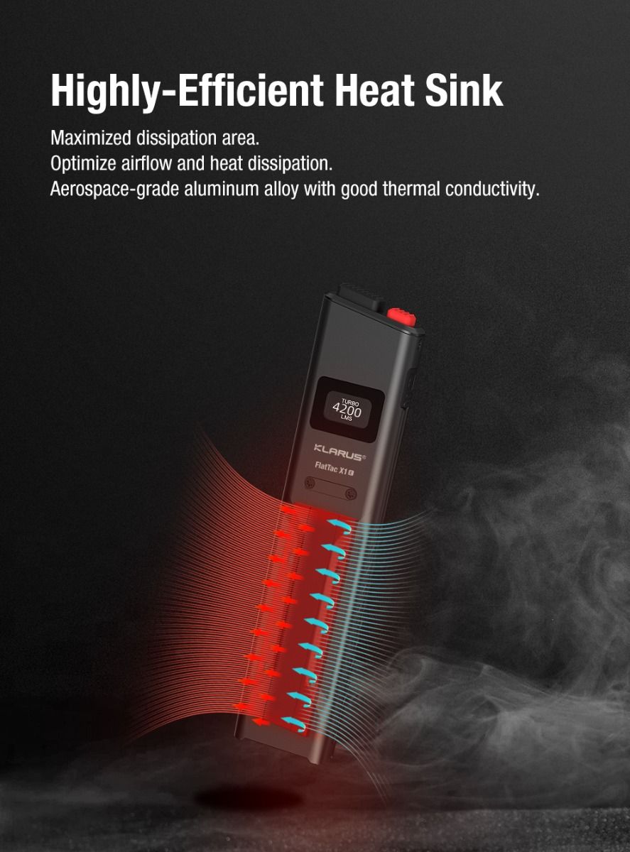 Klarus X1 Ultradünne EDC Taschenlampe, 4200LM taktische Taschenlampe mit USB-C, Luminus SST-70 LED