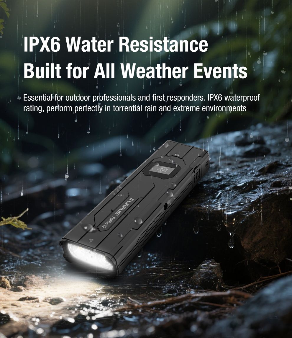 Klarus X2 Ultrdünne taktische Taschenlampe EDC, USB-C wiederaufladbar, 3000 Lumen, kompakte, kraftvolle Lampe