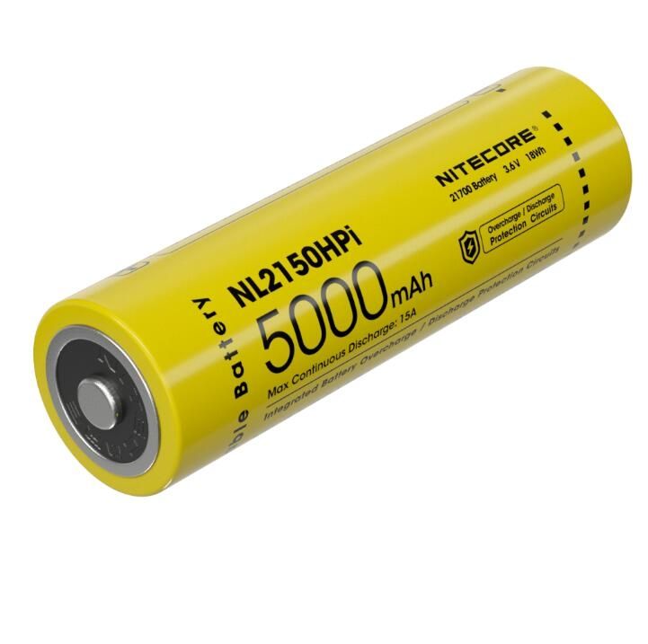 NITECORE NL2150HPi 5000mAh 3.6V Hochleistungsbatterie 21700 Li-Ion Akku für Elektronikgeräte und Taschenlampen