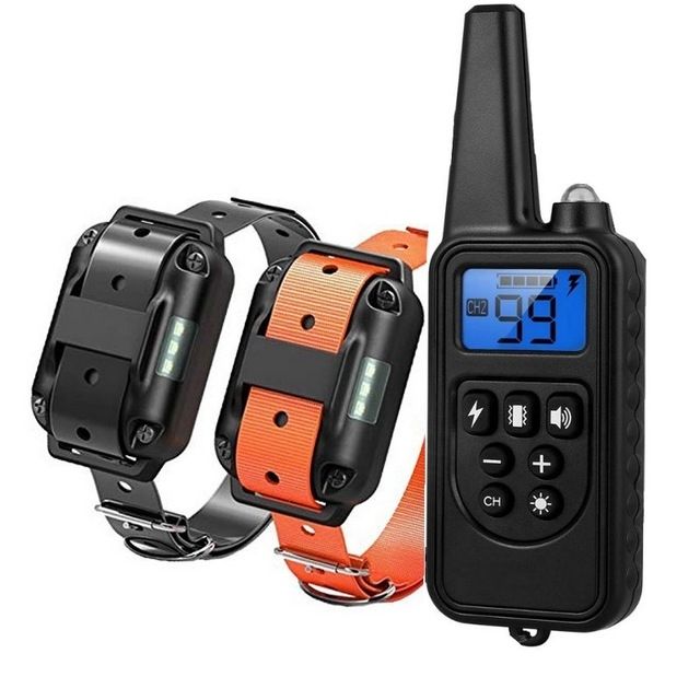 800m Elektrisches Hundetraining-Halsband, Haustier-Fernbedienung, wasserdicht, wiederaufladbar, LCD-Anzeige, Schock, Vibration, Ton
