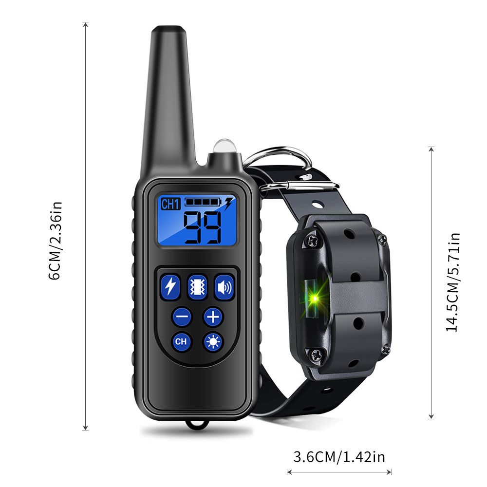 Verwandeln Sie das Hundetraining mit 800m Haustier-Fernbedienung, wiederaufladbar, einstellbare Stufen, IP7 wasserdichtes Halsband, Vibration und Schock